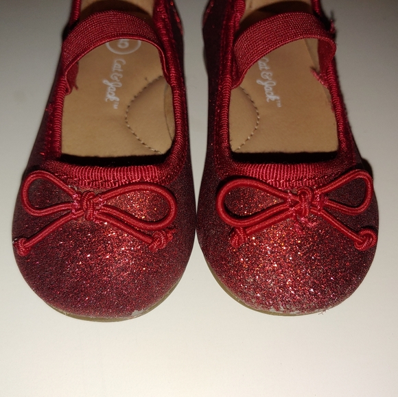 Red glitter flats, toddler 5 - Picture 3 of 11